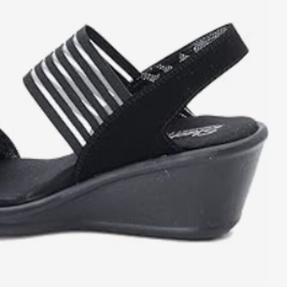 NEW Skechers Womens Rumblers Sci-Fi Wedge Sandal Sz 8.5 black - Picture 2 of 3